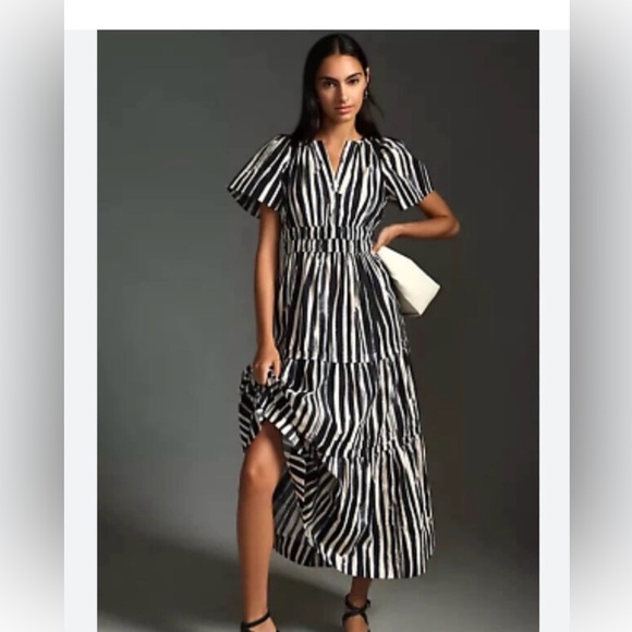 Anthropologie Dresses & Skirts - Anthropologie Black and White Striped Somerset Maxi Dress